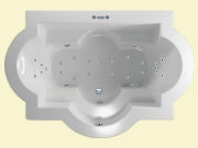 Whirlpool-Whirlwanne PAROS 206 x 139 cm Kombi-System