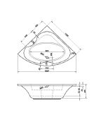 Whirlpool-Whirlwanne Dolce 120x120x42cm Kombi-System