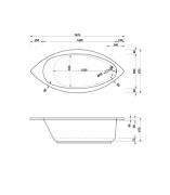 Whirlpool-Whirlwanne Como 187,5x87x47,5cm Kombi-System