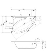 Whirlpool-Whirlwanne Milano 150 x105 x40 cm Air-System